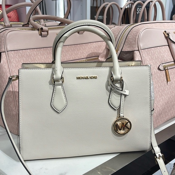 Michael Kors Sheila Medium Center Zip Satchel Crossbody Bag
Light Cream 
NWT - Picture 5 of 16